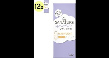 Sanature Pro Vivo 100% katoenen - Inlegkruisjes met geurneutralisatie Light - 12 x 24 stuks - Natuurlijk & voor de gevoelige huid