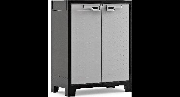 Keter Titan Lage Kast - 2 Planken - 80x44x100cm – Zwart/Grijs