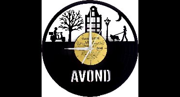 Avondklok - Klok gemaakt van vinyl - langspeelplaat - LP klok - Met geschenkverpakking