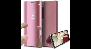 Hoesje geschikt voor Samsung Galaxy A12 - Book Case Spiegel Roségoud