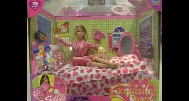 Tienerpop met bed & acc. 2 ass.