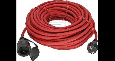 Extra soepele verlengkabel voor tuingereedschap - geaard - rood - 25M