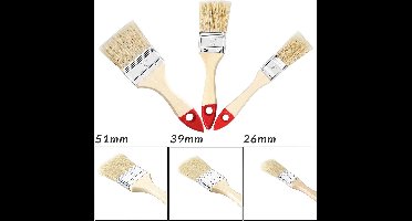 Deuba 15-delige kwasten set -Voordeelset 3 soorten -Verfkwasten - Schilderskwast