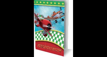 Planes - 6 Dubbele Uitnodigingen Met Envelop – Ik Geef Een Feest!