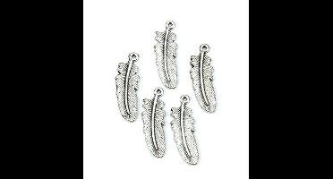 12419-1911 Metal Charms. Feathers. Platinum
