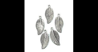 12419-1913 Metal Charms. Leaves. Platinum