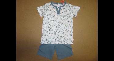 Noukie's - Zomer pyjama - Wit met groen - Nouky beertje - 2 jaar 92