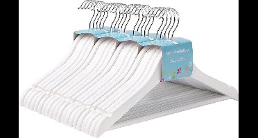 Hoppa! Kinder-kleerhangers - Kledinghangers - 20 Stuks - 360 Graden Draaibare Haak - Wit - 35 cm