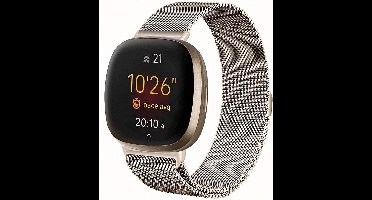 Bandje geschikt voor Fitbit Versa 3 - Goud Milanese Band