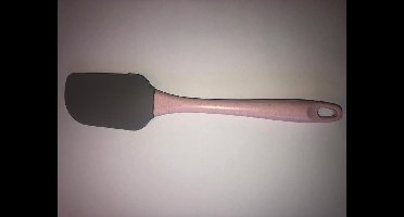 Spatel van siliconen Pannenlikker 25cm roze met grijze spatel