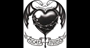 Partychimp Neptattoo Volwassenen Gothic Dead Inside - Polyester