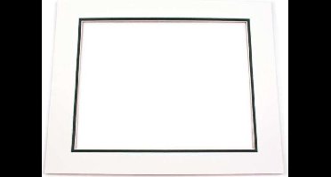 Passepartout Dubbeldik Ivoor/Donker Groen 27,9x35,6cm (10 stuks)