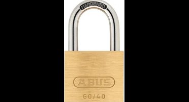 ABUS hangslot 60/40 | messing | gehard stalen beugel | beugel Ø 6,4 mm | met 2 sleutels