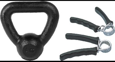 Tunturi - Fitness Set - Knijphalters 2 stuks - Kettlebell 4 kg