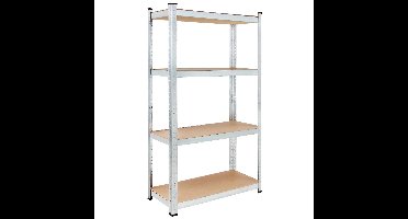 Monzana Opbergkast – 4 planken 170x75x30cm Tot 280kg - Zilver