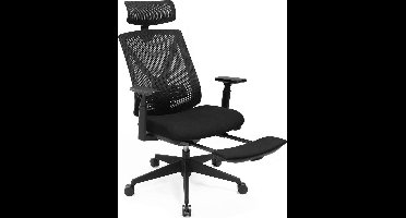 Hoppa! Ergonomische Bureaustoel met Hoofdsteun - Zwart - PU - 70 x 70 x 116