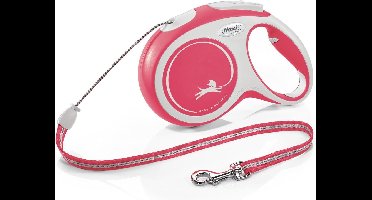 Flexi New Comfort - Rollijn Hondenriem - M - 8 Meter - Middelgrote Honden - Rood