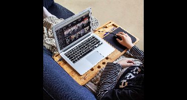 MikaMax Lapzer - Laptop Desk - Schoottafel - Laptoptafel - Laptopstand met Telefoonhouder- Muismat - Ventilatiegaten - 60 x 31 x 2 cm