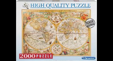 Clementoni High Quality puzzel - Oude wereldkaart - 2000 stukjes