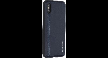 Blauw hoesje van Pierre Cardin - Backcover - Stijlvol - Leer - iPhone X-Xs - Luxe cover