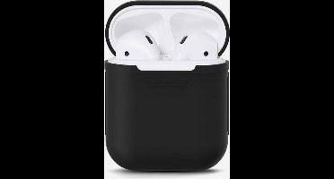 Siliconen Bescherm Hoesje Cover voor Apple AirPods Case - Airpods Hoesje Siliconen Case Zwart (black)