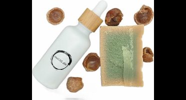 Cadeauset sustOILable BASIC - 50 ml pure Argan olie, handgemaakte Aleppo zeep + startset met wasnoten - vegan kadoset - duurzaam huidverzorgingscadeau - origineel geschenk voor dames