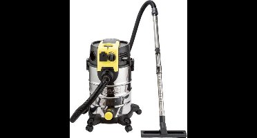 PARKSIDE® Premium Nat-/droogzuiger - Krachtige multifunctionele stofzuiger - 30L - Extra stil -  Voor Buiten als binnen - 1500 W  - RVS tank - Nat en droog - Ingebouwde contactdoos