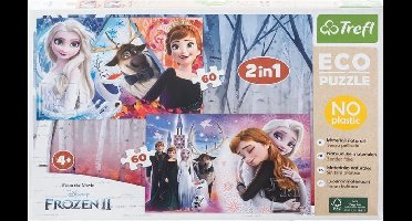 Frozen II Puzzel | 2 x 60 Stukjes | FSC Gecertificeerde Eco Puzzel | Duurzame Puzzel