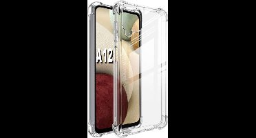 Hoesje geschikt voor Samsung Galaxy A12 - Anti Shock Proof Siliconen Back Cover Case Hoes Transparant