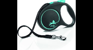 Flexi Black Design - Hondenriem Rollijn - Blauw - L - 5 meter - Grote en Actieve Honden