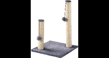 Kattenkrabpaal - 2 stammen - 1x45cm - 1x30cm -Speelballetje - Compact