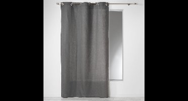 Gordijnen-Kant en klaar- met ringen 140x240cm Panama 100% katoen kleur slate grijs.