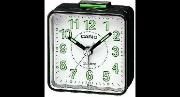 Casio wekker TQ-140-1B zwart met lichtgevende wijzers