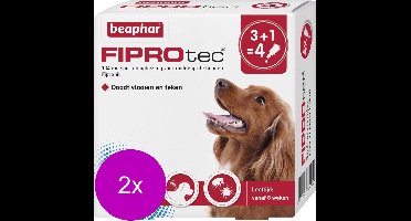 Beaphar Fiprotec Dog 3+1 pip - Anti vlooien en tekenmiddel - 2 x 10-20kg