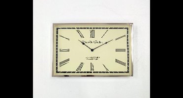 Wandklok rechthoek ivoor nikkel 76x5x51 cm