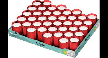 Bolsius - Clear Cup Plus - Rood - 40 stuks