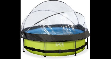 EXIT Lime Frame Zwembad ø300 - Opzetzwembad - met Filterpomp & Overkapping - Rond - Groen