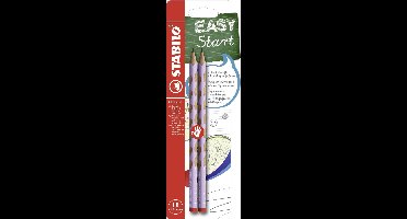 STABILO EASYgraph - Ergonomische Grafietpotlood - Rechtshandig - HB Hardheid - Pastel Paars - 2 Stuks