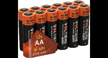 Voltière Oplaadbare Batterijen AA - 2300 mAh - Ni-MH AA Batterij - 12 Stuks