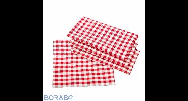 Tafelkleed - Rood-wit geruit - 80 x 80 cm - 100% katoen