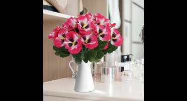 8 Bossen Kunstzijden Viooltjes - UV-bestendige Namaakbloemen voor Buitengebruik - Decoratieve Bloemen voor Plantenbak, Voordeur, Veranda, Tuin, Terras en Vensterbank - Onderhoudsvrije Woondecoratie - Realistische Zijden Bloemen voor Buiten