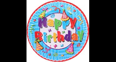 Verjaardag Bord Happy Birthday 18cm - 1 Stuks