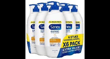 Sanex Expert Skin Health Natural Prebiotic Voordeelverpakking – 6 x 750 ml – Voor de Droge Huid