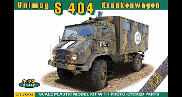 ACE Modelbouwpakket Auto - 72469 Mercedes-Benz Unimog S 404 Krankenwagen - Duits Militair Voertuig Plastic - 1:72 - Modelbouw