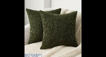 Kussensloop - Olijfgroen - 40 x 40 cm - Corduroy