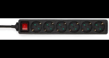 Nedis Stekkerdoos - Randaarde stekker / Type F (CEE 7/7) - 6-wegs - 1.50 m - 3680 W - 16 A - Soort aarding: Zijcontacten - 230 V AC 50/60 Hz - Hoek van stopcontact: 45 ° - H05VV-F 3G 1,5 mm²