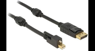 Mini DisplayPort (met schroef) - DisplayPort kabel - versie 1.2 (4K 60 Hz) / zwart - 2 meter