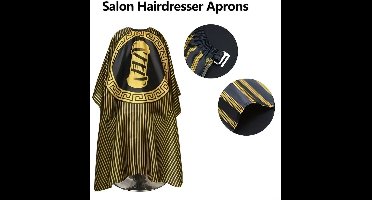 Barber Kapmantel – Anti-Statisch & Waterafstotend – Professionele Kappersmantel met Verstelbare Hals – Zwart/Goud