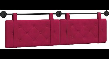 vidaXL - Hangend - hoofdbord - Wijnrood - Fluweel