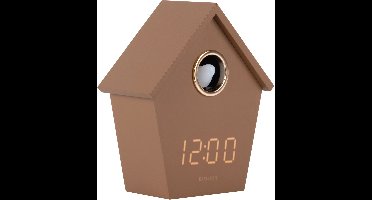 Karlsson - Wekker Riqueza Cuckoo LED - Bruin - 6,8x13x15,3 cm
